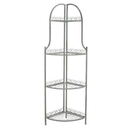 Safavieh 13.8 x 13.8 x 59.8 in. Abarrane 4 Tier Corner Shelf, Antique & Dark Green PAT5013D